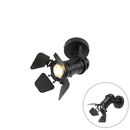 Foco de estudio industrial negro GU10 con aletas - Movie