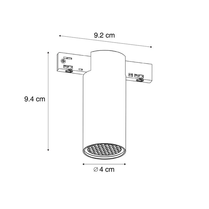 Moderner Strahler weiß für 1-Phasen-Schienensystem GU10 35mm - Slimline Nubee Honey