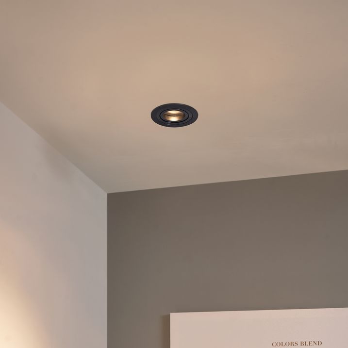 Moderne inbouwspot gunmetal GU10 50mm rond kantelbaar - Rondoo