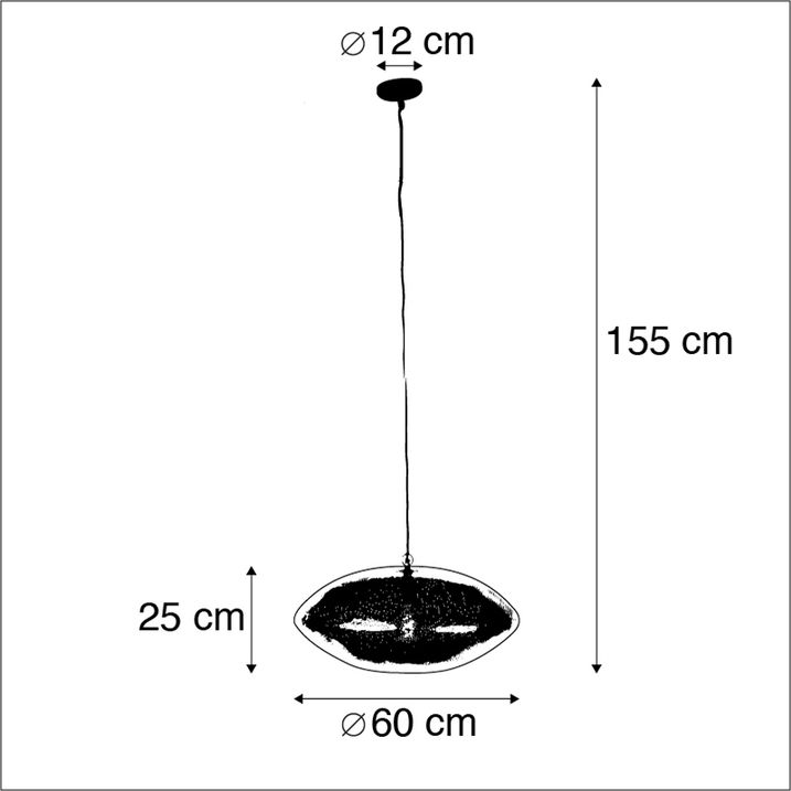 Llamba e varur orientale e zeze me ar 60 cm - Radiance