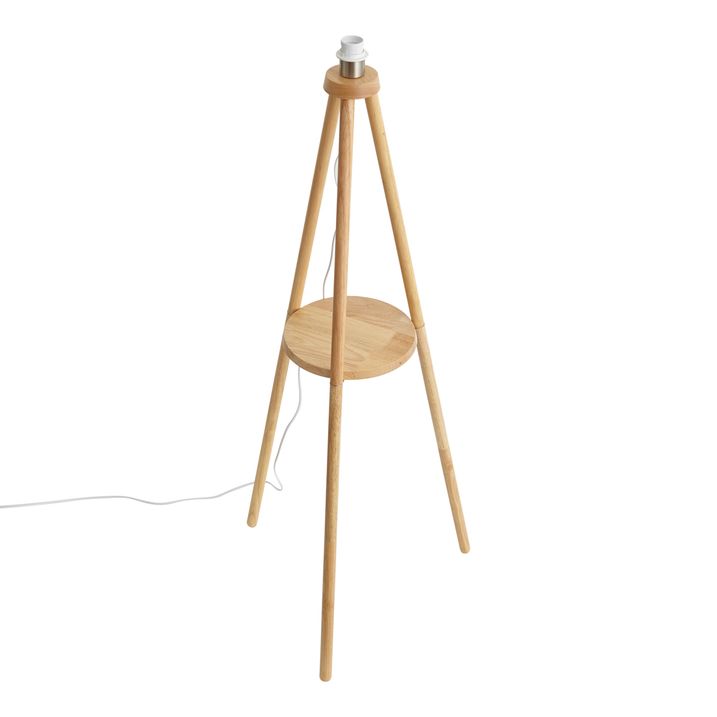 Škandinávska stojacia lampa s trojnožkou drevená - Lou