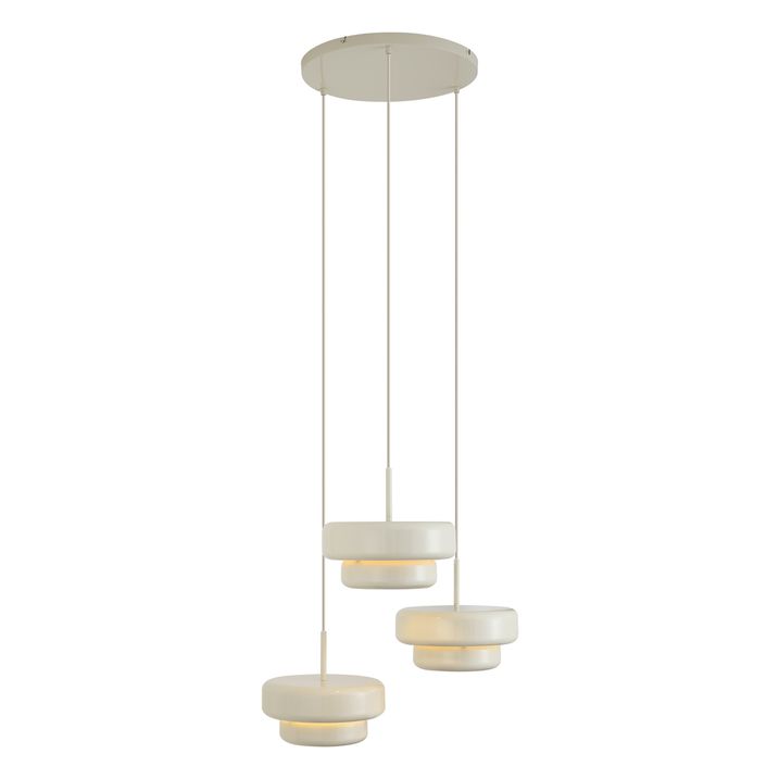 Retro Pendelleuchte Beige mit Metallschirm 3-flammig - Ophelia