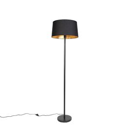 Moderna stāvlampa melna ar melnu abažūru 45 cm - Simplo