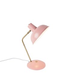 Retro-Table-Lamp-Pink-with-Bronze---Milou