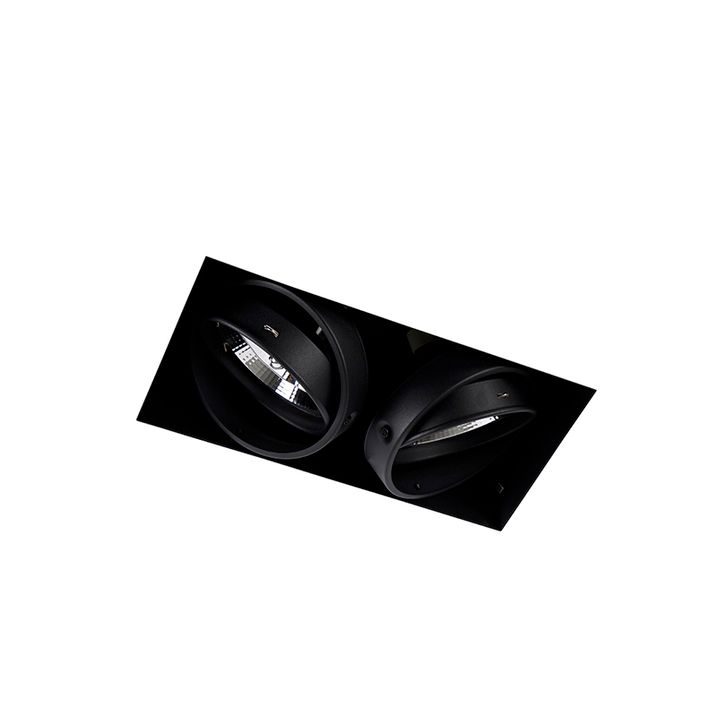 Pametni ugradni reflektor crni bez okvira 2-svetla uklj. 2 Wifi GU10 111mm - Oneon