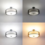 Viedā-griestu-lampa-melna-ar-baltu-50-cm,-ieskaitot-3-Wifi-A60---Drum-Duo
