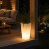 Outdoor Stehleuchte weiß 60 cm Blumentopf IP44 - Verano