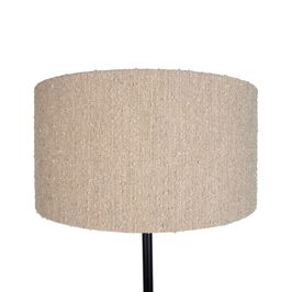 Moderní-stojací-lampa-černá-s-béžovým-buklé-stínidlem-50-cm---Simplo