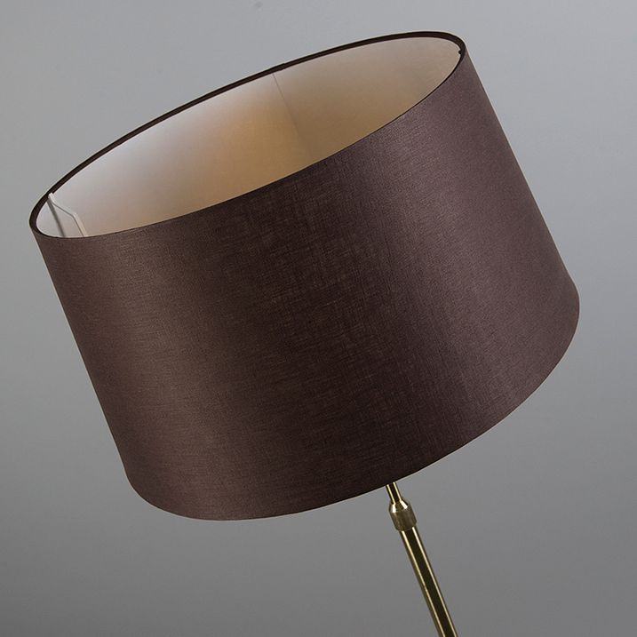 Stojaca lampa zlatá/mosadzná s hnedým tienidlom 45 cm nastaviteľná - Parte