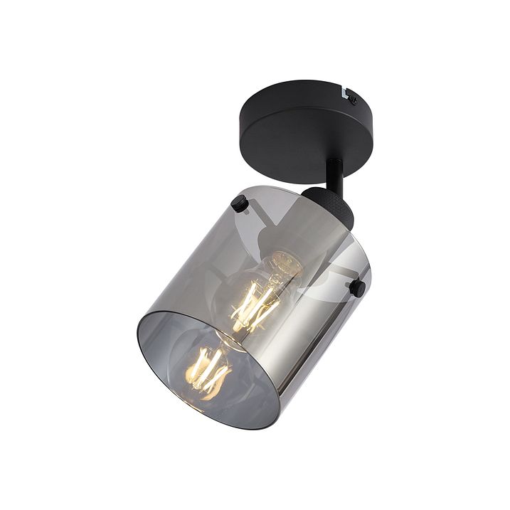 Design Väggspotlight Svart med Rökglas - Domo