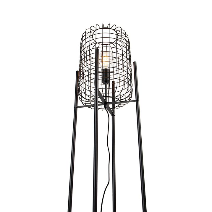 Industrijska podna lampa crna - Bliss Vefa