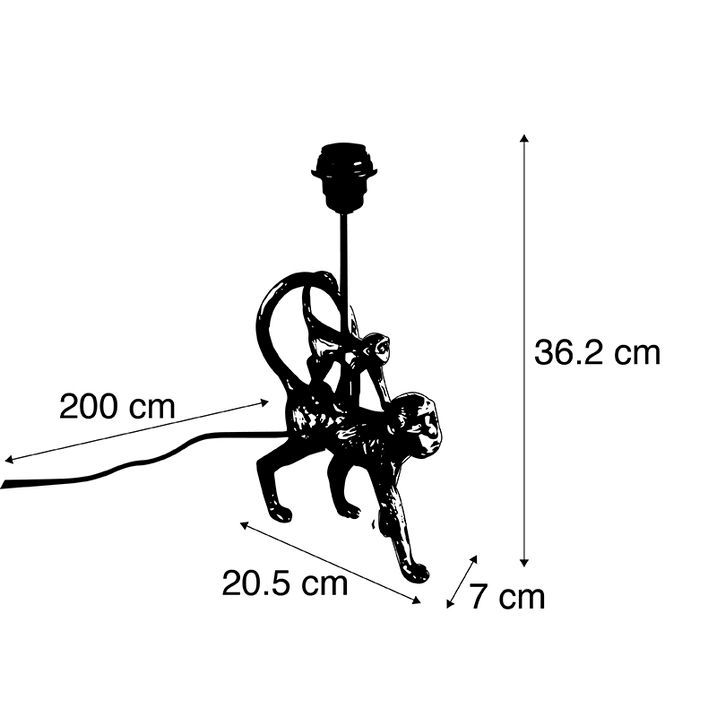 Vintage stolná lampa čierna - Monkey Unge