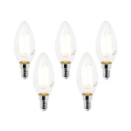 Komplet 5 LED žarnic E14 B35 prozorna 2,2 W 470 lm 2700 K