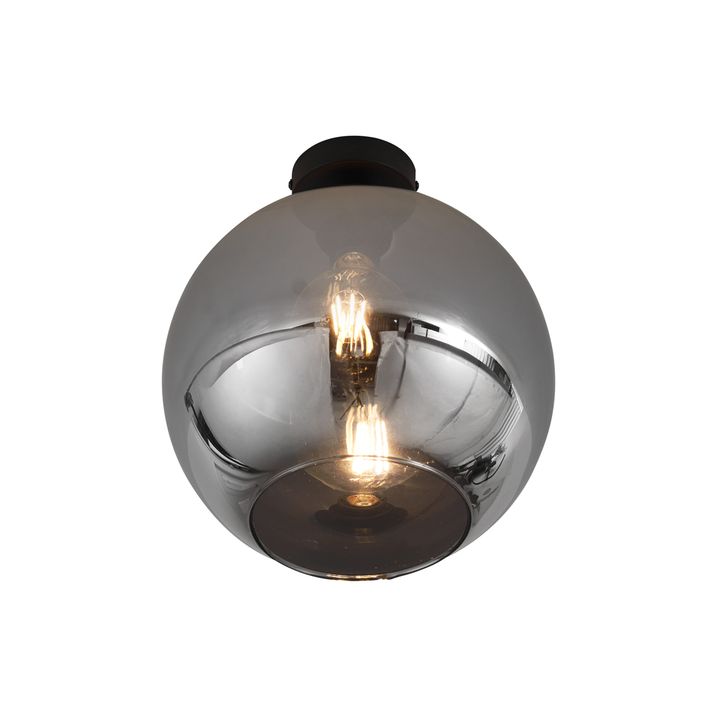 Art Deko Plafonska Lampa Crna sa Dimnim Staklom - Sandra