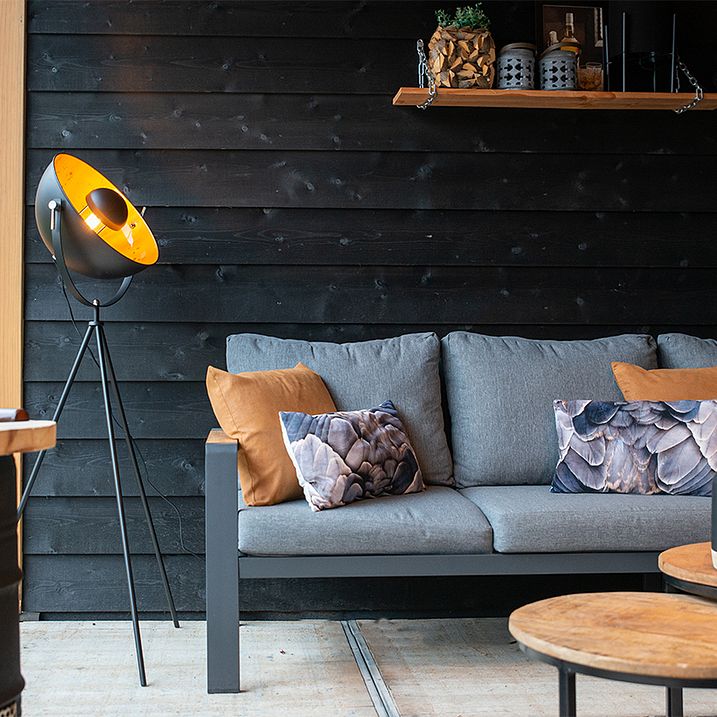 Industriell golvlampa med stativ svart - Magna 40 Eglip