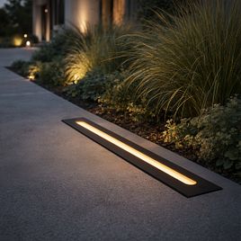 Modern talajszpot fekete 50 cm LED-del, IP65 - Eline