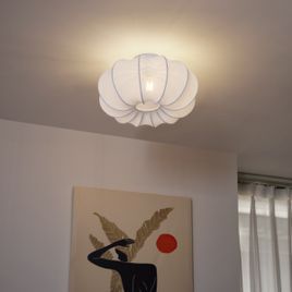 Plafonnier Japandi Blanc 37cm - Plu Asyesha