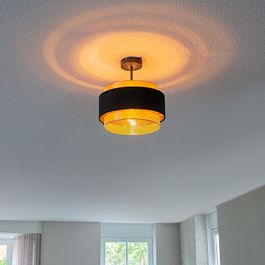 Moderne taklampe sort med gull - Elif