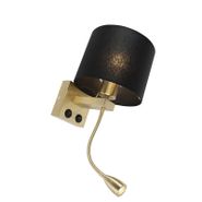 Art-Deco-vägglampa-guld-med-svart-skärm---Brescia