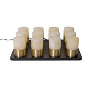 Set-mit-12-goldenen-RGBW-wiederaufladbaren-Tischleuchten-inkl.-Ladestation---Alessia