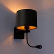 Wandlamp-zwart-met-velours-kap-groen-18cm---Brescia