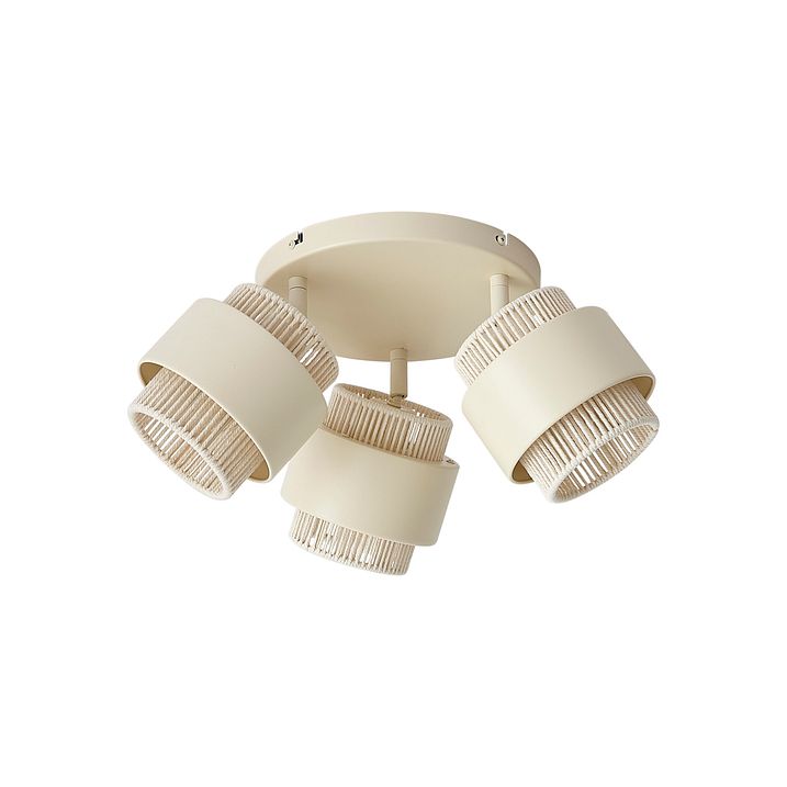 Faretto da soffitto moderno beige con corda 3 luci ruotabile e inclinabile - Kora