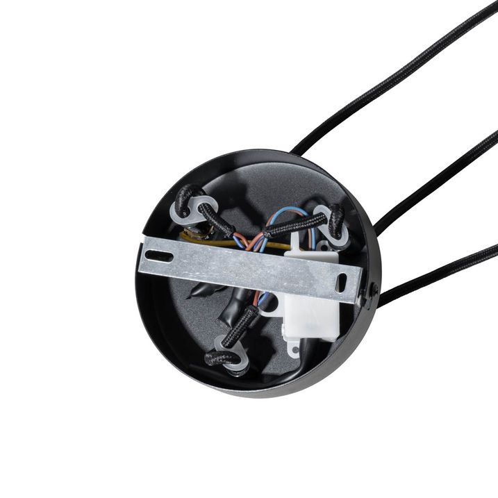 Lampada a sospensione di design bianca in seta 30 cm 3 luci - Plu
