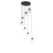 Art-Deco-piekaramā-lampa-melna-7-gaismas---Pallon