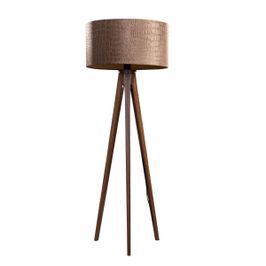 Lampada-da-terra-a-treppiede-in-legno-di-noce-con-paralume-in-velluto-coccodrillo-50-cm---Tripod-Classic