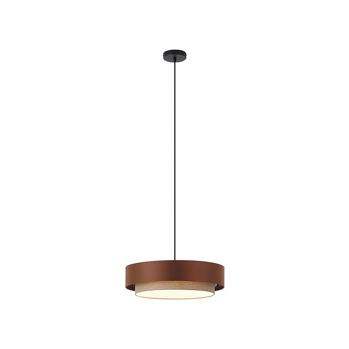 Moderna viseća lampa tamno bronzana sa taupe bojom 50cm 3-svetla - Drum Duo