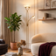 Lampă-de-podea-bronz-incl.-LED-și-dimmer-cu-lampă-de-citit---Empoli
