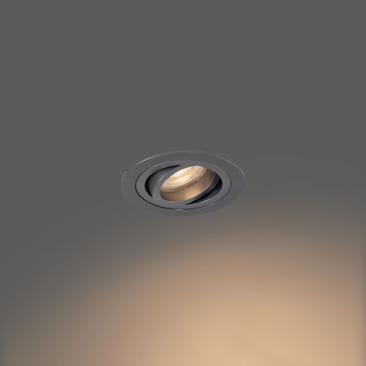 Moderne inbouwspot gunmetal GU10 50mm rond kantelbaar - Rondoo