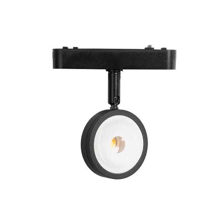 Moderne sort spotlight for 1-fase skinnesystem inkl. LED, roterbar og tiltbar - Magnetic Lance
