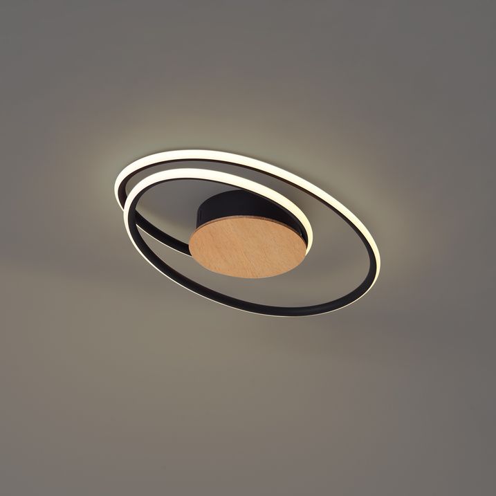 Plafonnier design en bois avec LED à intensité variable en 3 étapes - Rowan