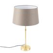 Stolná-lampa-zlatá/mosadzná-s-tienidlom-z-ľanu-taupe-35-cm---Parte