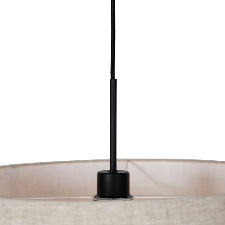 Candeeiro de teto rústico preto com cúpula bege 50 cm - Combi 1