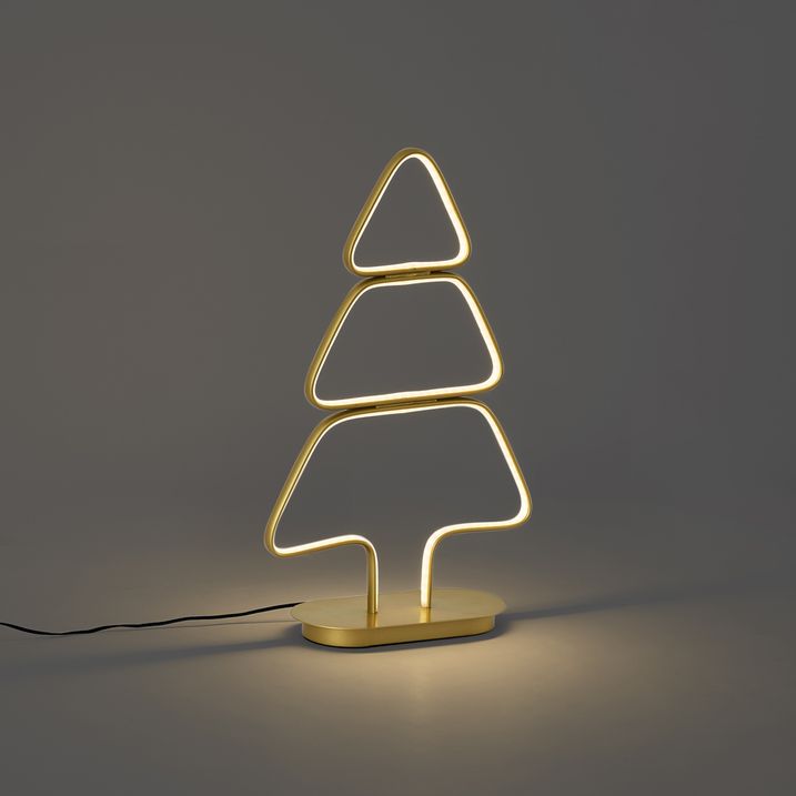 Lampe de table de Noël Sapin doré avec LED intégrée - Arbre