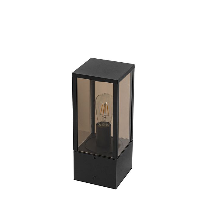 Āra stāvlampa melna ar dūmu 40 cm IP44 - Charlois