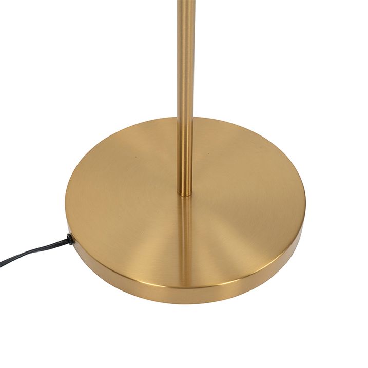 Art Deco Stehleuchte Messing mit rosa Glas - Pallon