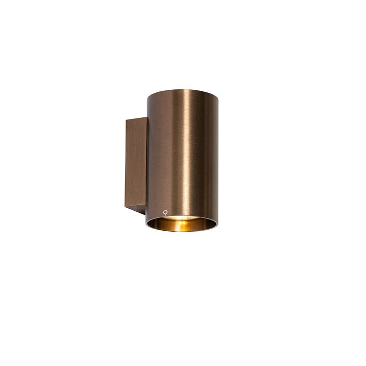 Smarte Wandleuchte Dunkelbronze Rund 2-flammig inkl. 2 Wifi GU10 50mm - Sandy