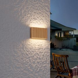Skandinavisk udendørs væglampe træprint 17,5 cm inkl. LED IP65 - Batt