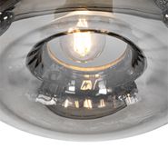 Lampadario-Art-Déco-nero-con-vetro-fumé-rotondo-3-luci---Ayesha