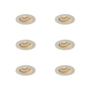 Set-of-6-Modern-Recessed-Spotlights-Beige-GU10-50mm-Rotatable-and-Tiltable---Chuck