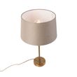 Stolná-lampa-bronzová-s-tienidlom-z-ľanu-taupe-35-cm---Parte
