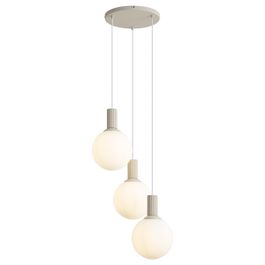 Skandinavska viseća lampa bež sa opalnim staklom 3-svetla - Polly