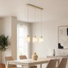 Scandinavian Pendant Lamp Beige with White Glass 3-Lights - Wisp