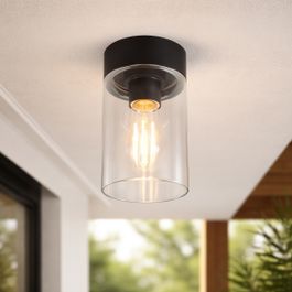 Moderne loftslampe sort 22,6 cm IP44 - Jarra