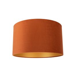 Stoffen lampenkap oranje met gouden binnenkant 35/35/20
