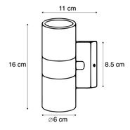 Utendørs-vegglampe-sort-2-lys-IP44---Duo
