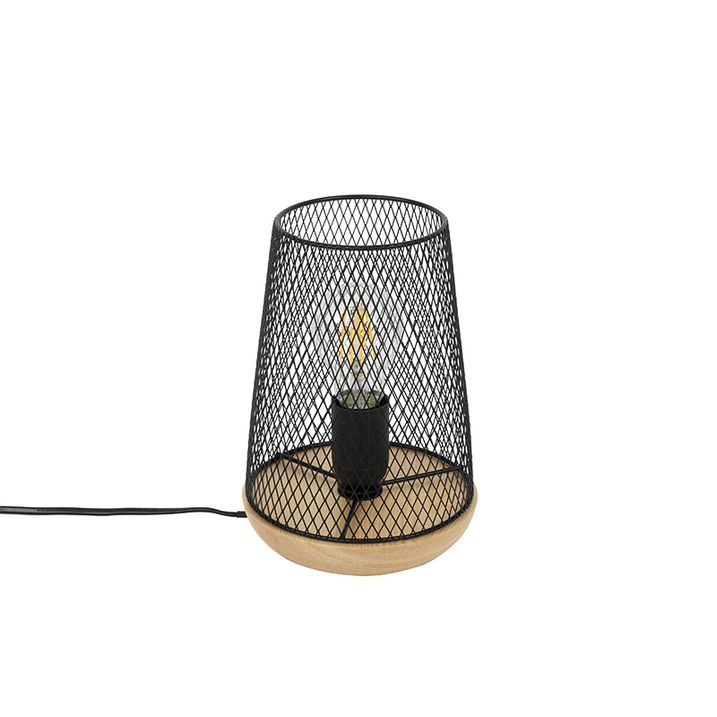 Design Table Lamp Black with Wood - Bosk